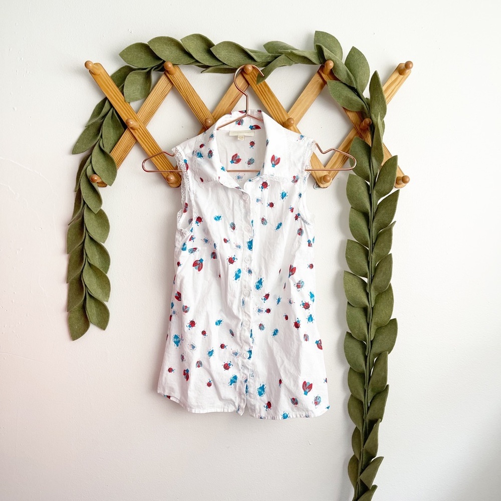 🛍️ ModCloth Beetle Bug Print Sleeveless Shirt